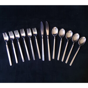 MCM Towle SCC Supreme Japan Silver Stainless Steel Flatware Silverware Set of 13